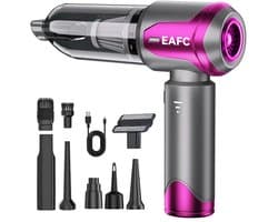 EAFC - Draadloze Mini Stofzuiger – Krachtige Handstofzuiger met USB Oplader en Opzetstukken – Voor Auto, Toetsenbord & Huishoudelijk Gebruik