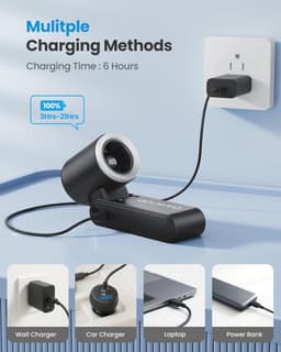 Draagbare Mini-Handventilator - Oplaadbare Persoonlijke Ventilator met LED-Display - 21 Werkuren en 6 Snelheden - Opvouwbaar en Geschikt voor Reizen en Bureaugebruik — thumbnail 5