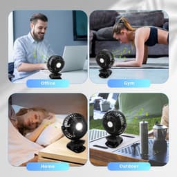 Compacte 3-in-1 USB-ventilator met 5 snelheden en LED-display voor thuis en onderweg — thumbnail 1