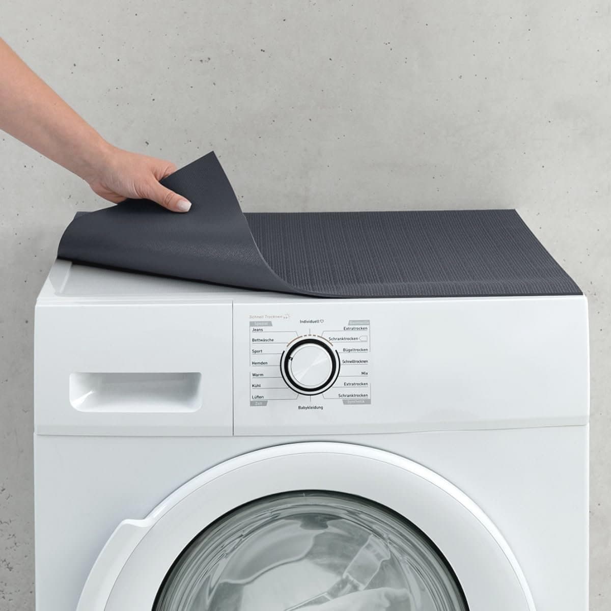 Cushion for Washing Machine or Dryer, Non-Slip, 60 x 60 cm, Can Be Cut to Size, Black, Universal Cover — afbeelding 1