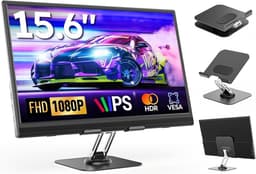 Draagbare monitor - Extern beeldscherm - Werk en entertainment - Verstelbare standaard - 156 inch - Zwart — thumbnail 1
