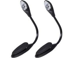 LED Boeklamp Clip 2 Stuks - Flexibele Mini Leeslampjes voor Bed en Reizen