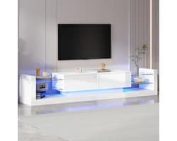 Moderne TV Kast 181 cm voor 80 Inch TV met LED Verlichting en 2 Lades