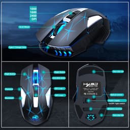 HXSJ T300 2.4G Draadloze Gaming Muis - Computermuizen - Ultra licht - Compact Voor Onderweg - RGB Verlichting - Zwart — thumbnail 3