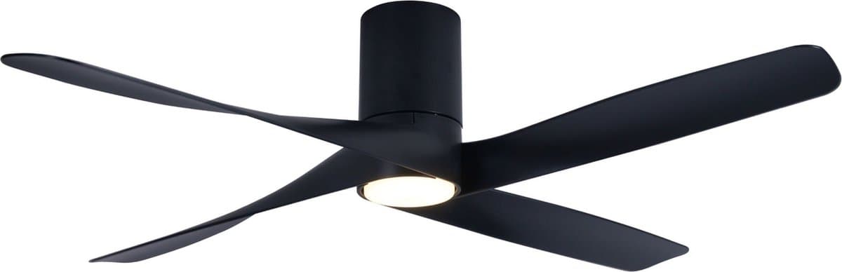 Plafondventilator Riviera Zwart 12Watt Led Ø 132cm Incl. Afstandsbediening — afbeelding 1