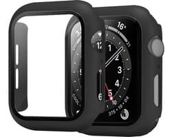 Full Body Case geschikt voor Apple Watch 41mm Series 7 / 8 | Ingebouwde Glazen Screenprotector | 360 Hoesje | Geschikt voor 41mm geschikt voor Apple Watch Series 7 / 8 zwart