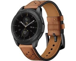 Universeel 20MM Horloge Bandje / Smartwatch Bandje Echt Leer met Gesp Sluiting Bruin