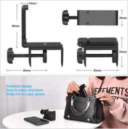 Headset Holder, Foldable Headphones Stand Made of Aluminium Universal Headphone Holder with Cable Organiser Headphone Stand for All Gaming Headset and Bluetooth Headphones (Black) — thumbnail 4
