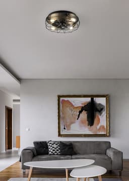 REALITY TRONDHEIM - Ventilator - Zwart mat - excl. 4x E27 4 W - Licht apart schakelbaar - Afstandsbediening - 3 snelheidsinstellingen - Timer — thumbnail 4