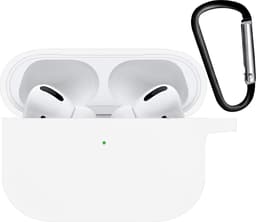 Hoesje - Geschikt voor Apple AirPods Pro 2 - met Clip - Siliconen Hoes - Silicone Case Cover - Wit — thumbnail 2