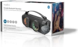 Nedis Bluetooth Party Boombox - 5 uur - 2.0 - 24 W - Media afspeelmogelijkheden: AUX / USB - X4 - Koppelbaar - Handgreep - Feestverlichting - Zwart — thumbnail 4