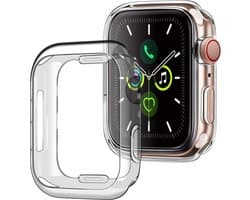 Hoes Geschikt voor Apple Watch Series 8 45 mm Hoesje Siliconen Case - Hoesje Geschikt voor Apple Watch Series 8 45 mm Hoes - Transparant