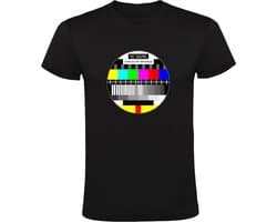 Geen Signaal Logo Televisie Heren T-shirt - tv - retro - beeldscherm - verbinding - testbeeld - stand by - stand-by - buiten werking - pauze
