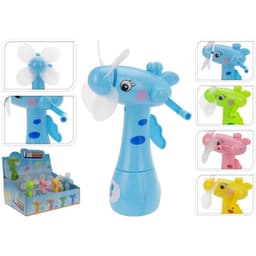 Waterspray ventilator - giraffe - blauw - voor kinderen - waterverstuiver - zomerventilator - 15 cm — thumbnail 3