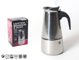 Gerimport Espresso koffiemaker - voor 4 kopjes - Percolator - RVS - zilver - 16 cm - Mokkakan — thumbnail 5