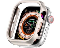 By Qubix - Hard case 46mm (open front) - Sterrenlicht / starlight - Geschikt voor Apple Watch 46mm hoesje - screenprotector - Bescherming iWatch - Bescherm hoesje