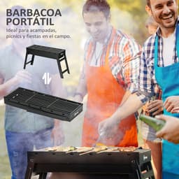 Betaalbare Goederen® Tafel BBQ - zwart - houtskool - barbecue - bbq houtskool - barbecues - familie - eten gezelligheid - metaal — thumbnail 5