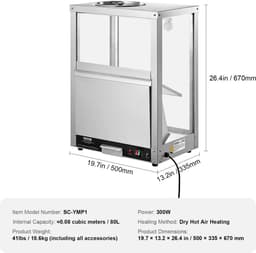 Nacho Warmer - Professionele Chipswarmer - 230V - 200W - 84.5QT - Nacho Machine Deflection Board - Roestvrij staal - Zilver — thumbnail 4