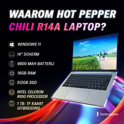 Hot Pepper Chili R14B Laptop 14'' - 512 GB SSD - Windows 11 Home - 16 GB RAM — thumbnail 4