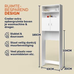 ApexArte® Wasmachine Kast - Meubel Verhoger - Wasdroger Ombouw — thumbnail 5