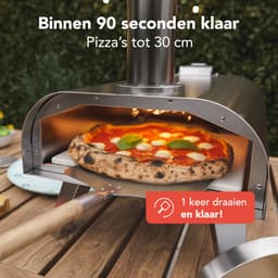 KitchenBrothers Pizza Oven - Houtgestookt - Tafelmodel - Met Beschermhoes - PFAS-vrij - Inklapbaar - Pizzasteen - tot 460°C Pizza maker - Complete Set - Pizzaoven voor Buiten - RVS — thumbnail 4
