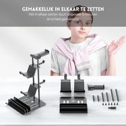 StayPowered Headset Stand & Controller Houder - Compact en Stijlvol voor Georganiseerde Gaming Setup - Stevige Aluminium Staaf - Metalen Basis voor Stabiliteit - Antislip Siliconen Voet - Zwart - Levering Sneller dan Aangegeven! — thumbnail 2