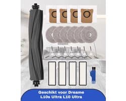 Reserveonderdelen accessoireset Geschikt voor Dreame L10s Ultra / L10 Ultra/robotstofzuiger, 1 hoofdborstel, 7 zijborstels, 4 filters, 6 dweilpads, 4 stofzakken, 1 x reinigingsborstel,