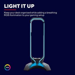 Headsetstandaard met LED-verlichting - Universeel ontwerp - Zwart — thumbnail 2