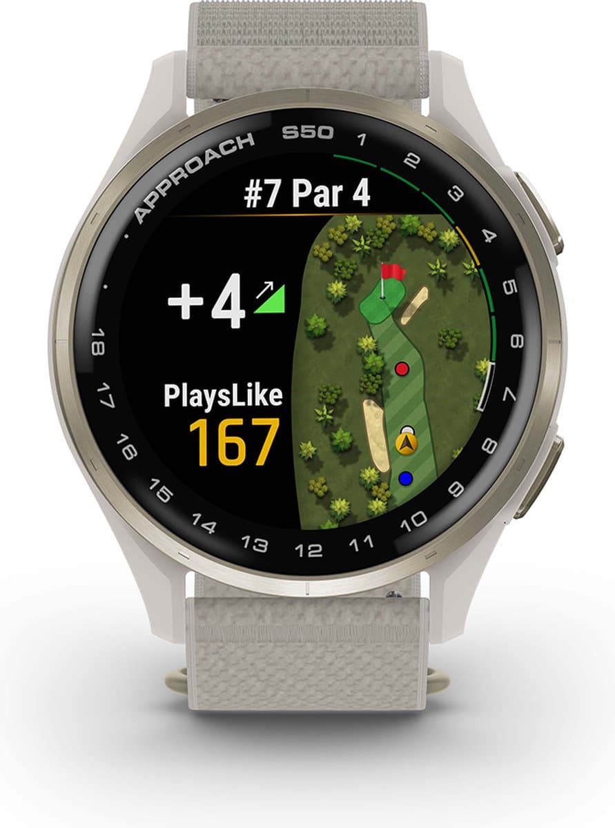 Garmin Approach S50 golf / sport horloge - ivory - 43.000 wereldwijde golfbanen — afbeelding 1