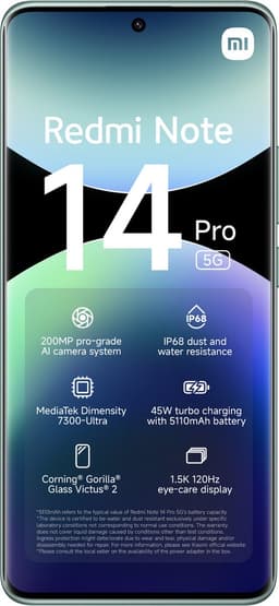 Xiaomi Redmi Note 14 Pro - 5G - 8GB/256GB - Coral Groen — thumbnail 2