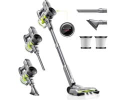 Draadloze Steelstofzuiger - 26Kpa - 250W - LED Display - Tapijt & Auto - Krachtig & Stil