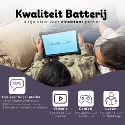 Bosstony Snelle Kids Tablet 10 inch - Ouderlijk Toezicht - 6000mAh Batterij - 192 GB - Incl Beschermpakket - Kindertablet vanaf 3 jaar - Tablet Kinderen — thumbnail 4