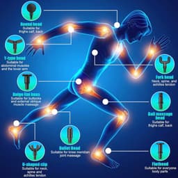 Mini Massagegeweer Met 99 Snelheden En 8 Massagekoppen - Draagbaar En Stil Voor Effectieve Spierontspanning — thumbnail 4