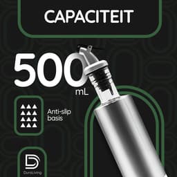 Duraliving® Olijfolie fles met schenktuit Premium - Oliefles met Schenktuit - Olie fles Glas - BBQ Accesoires - Airfryer - Olie Sprayer - Set van 2 — thumbnail 4