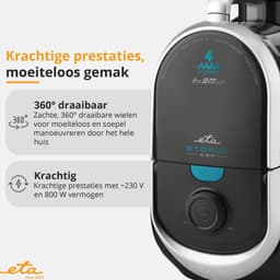 ETA Stormy Car Stofzuiger zonder Zak met Opzetstukken - HEPA 13 Filter, Instelbare Zuigkracht, ECO Motor en 360° Draaibaar – 2,2 Liter – Zwart — thumbnail 2