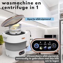 Mini Wasmachine - 16L - 2.3kg - 2-in-1 - Centrifuge - Energiezuinig - Voor Camping & Reizen - Lichtgewicht & Praktisch - Duurzaam & Handzaam - Compact & Stijlvol - Efficiënt & Snel - Makkelijk te Reinigen — thumbnail 4