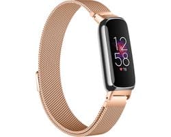 Milanees Smartwatch bandje - Geschikt voor Fitbit Inspire 3 Milanese band - rosé goud - Strap-it Horlogeband / Polsband / Armband