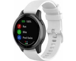By Qubix - Geschikt voor Garmin bandje - Geschikt voor Garmin Venu / Sq / Sq2 / 2 plus - Sportband met motief - Wit - Smartwatch bandje 20mm
