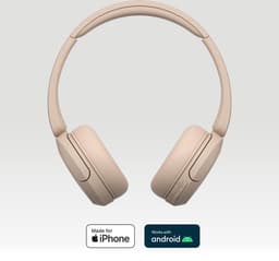Sony WH-CH520 Draadloze Bluetooth-koptelefoon – tot 50 uur batterijduur met snellaadfunctie， on-ear model – Beige — thumbnail 5