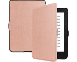 Hoes Geschikt voor Kobo Nia Hoesje Bookcase Cover Hoes - Hoesje Geschikt voor Kobo Nia Hoes Cover Case - Rosé Goud