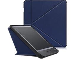 Hoes Geschikt voor Kobo Libra H2O Hoesje Bookcase Cover Hoes Trifold - Hoesje Geschikt voor Kobo Libra H2O Hoes Cover Case - Donkerblauw