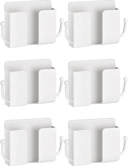 Afstandsbediening Houder - 6 Stuks - Wit - AB Houder- Houder voor Afstandsbediening voor aan de Muur - Remote Controll Holder — thumbnail 1