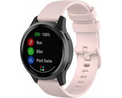 By Qubix - Geschikt voor Garmin bandje - Geschikt voor Garmin Forerunner 55 / 165 / 245 / 570 (42mm) / 645 - Sportband met motief - Lichtroze - Smartwatch bandje 20mm