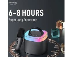 Viatel Creatieve Rgb Kleurrijke Verlichting Mini Karaoke Draagbare Draadloze Bluetooth Speaker Met Microfoon Outdoor Stereo Subwoofer