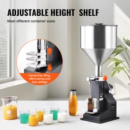Handmatige Pastavulmachine, Verstelbare Flesvuller voor 5-50 ml, Roestvrijstalen Vloeistofvuller met Trechter voor Melk, Water, Sap, Etherische Olie, Shampoo, Cosmetica, Honing — thumbnail 5