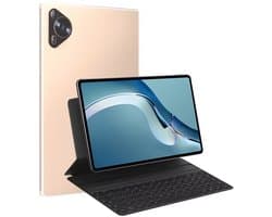 Pad 9 Pro 10.1 Inch 2K Volledig Scherm 16GB+512GB Snapdragon 8 Gen2 Android 24mp + 48Mp High-Performance Tablet - Goudkleurig +Toetsenbord
