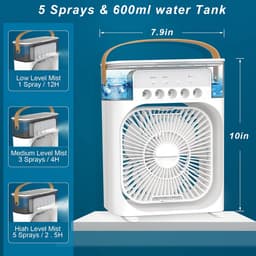 Mini Draagbare Air Conditioner Fan Ventilator - Verkoeld, Bevochtigd, Draagbare kleine water cooler & Aroma Diffuser. — thumbnail 2