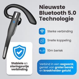 Otiume - Draadloze Headset met Microfoon – Noise Canceling oortjes – Handsfree Bellen – Bluetooth - Zwart — thumbnail 3