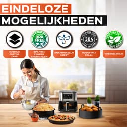 UNBOX Ronde Airfryer Accessoires - Geschikt voor Philips Airfryer 4,2L - Tomado - Princess - Inclusief Airfryer Siliconen Bakje & Nederlands E-Book — thumbnail 6