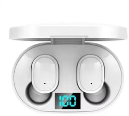 Draadloze Oordopjes Bluetooth 5.3 Hoofdtelefoon - E6S - Touch Control Oordopjes Met Microfoon - Met led percentage indicator - Wit - Earphone - Koptelefoon - Gaming Headset - Sport Oordopjes — thumbnail 2